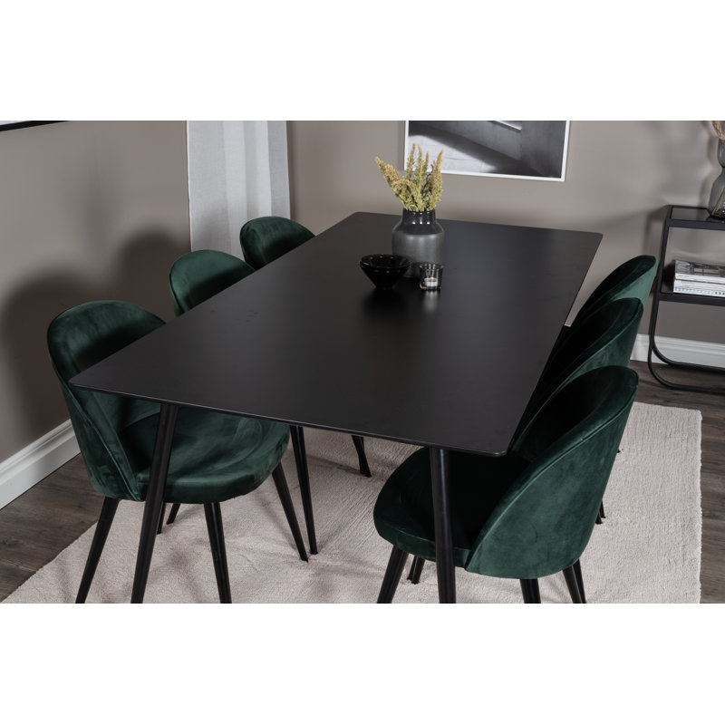 Gammons 6 - Person Dining Set, Black, Green