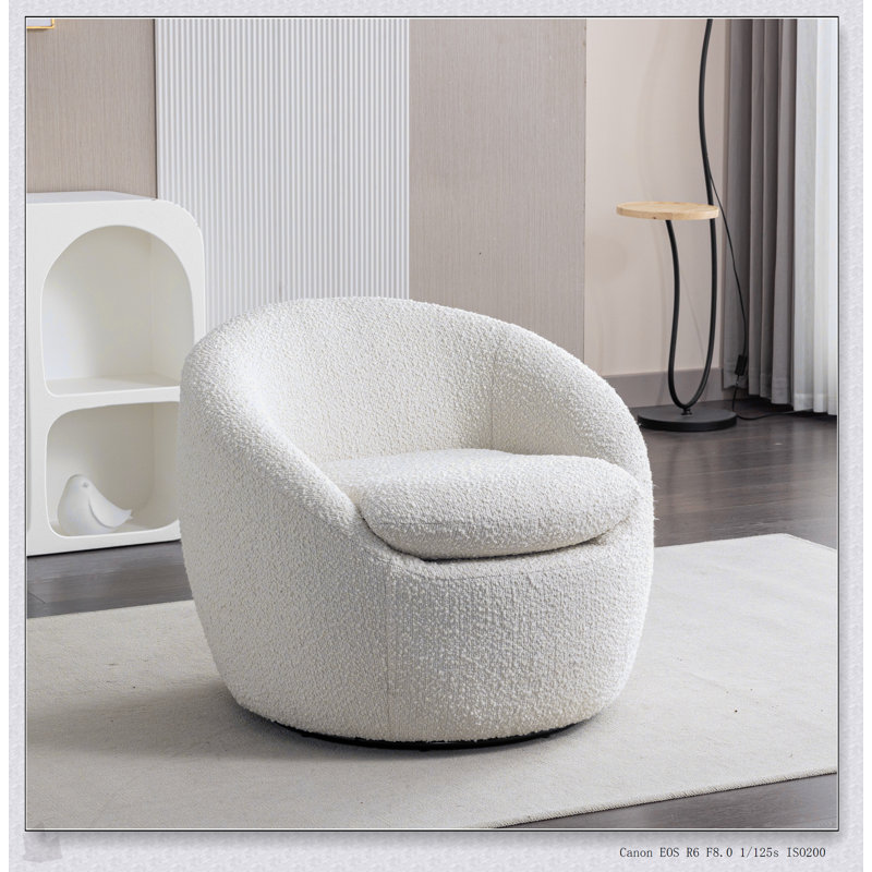 Fauteuil demi-tonneau Winnie, Boucle blanc