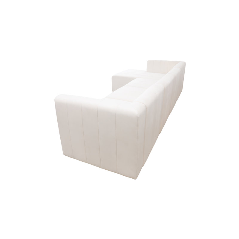 Canapé et méridienne modulaires en microfibre de 118 po de largeur Jonross, Accoudoir à gauche (vu de face)