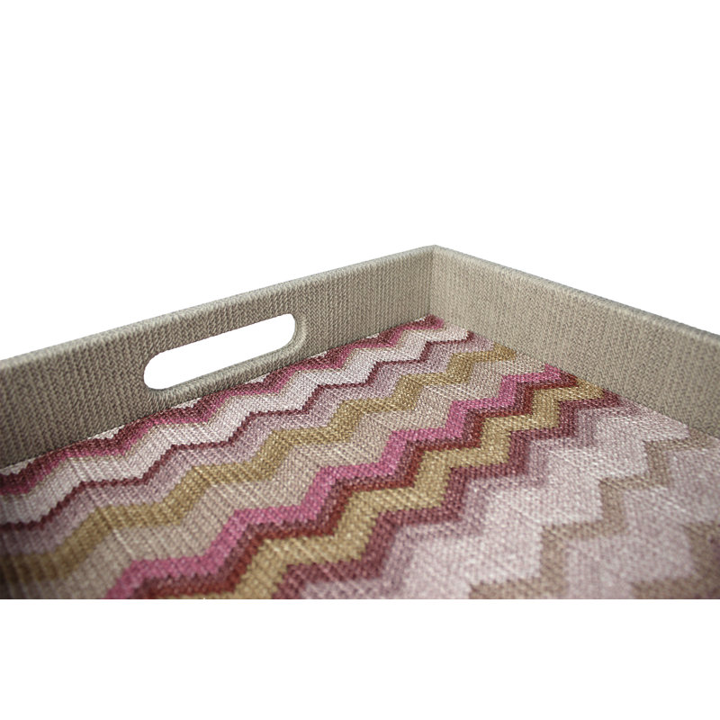 Nayleigh Leather / Faux Leather Tray, Brown/Grey/Beige/Pink