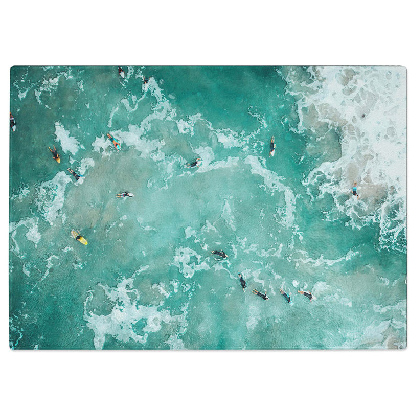 Tempered Glass Bodyboarding in the Coast Australia Chopping Board, 39 cm W x 28.5 cm L
