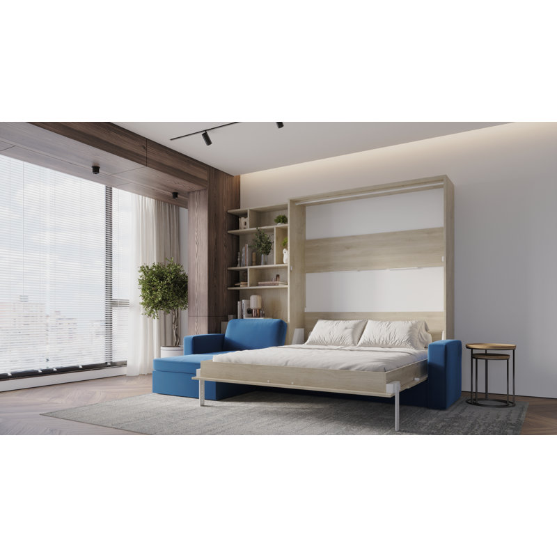 Neidelin Upholstered Bed, Beige/Navy