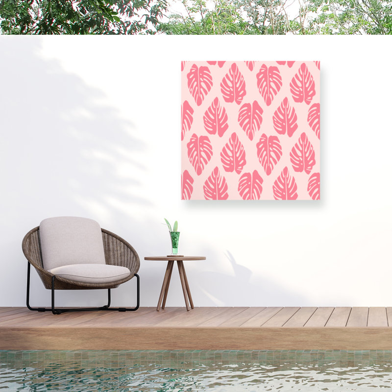 Rachel Hallquist Monstera Leaf 1 Outdoor  Canvas, H 14 po x l 14 po