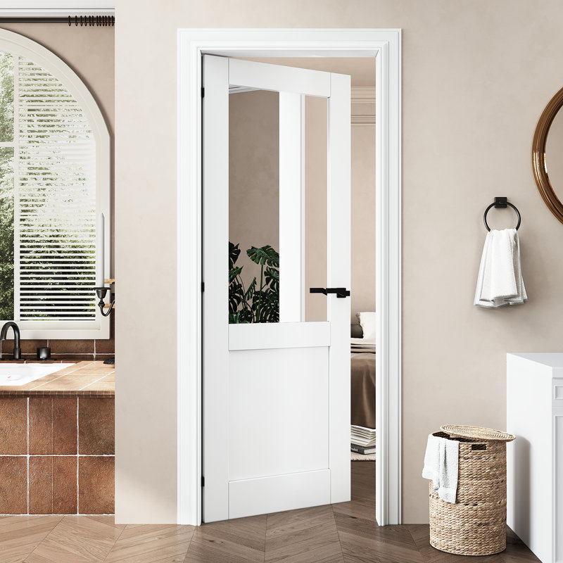 Porte coulissante intérieure semi-réfléchissante pour porte de grange, 30 po x 80 po