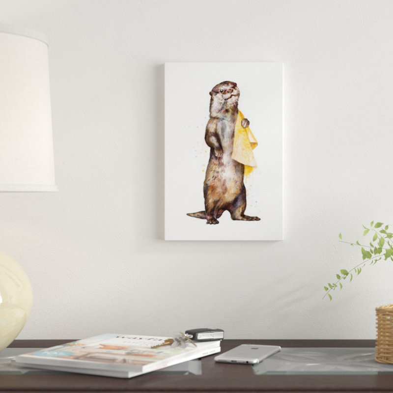 «Otter», reproduction d'impression sur toile, H 12 po x l 8 po x P 0,75 po, Toile tendue, Pas de tapis
