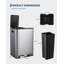 Poubelle de cuisine 2 compartiments en acier inoxydable 2 x 8 gallons (2 x 30 l) avec seau intérieur amovible et pédale
