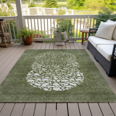 Tapis intérieur / extérieur rectangulaire avec envers antidérapant Heffington