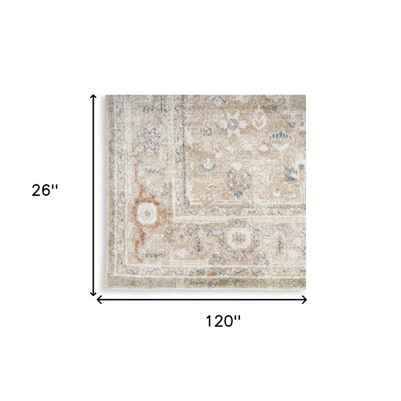 Tapis de couloir oriental lavé 10 pi