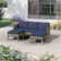 Aubre 3-Piece Outdoor Conversation Set with Sofa and Ottomans