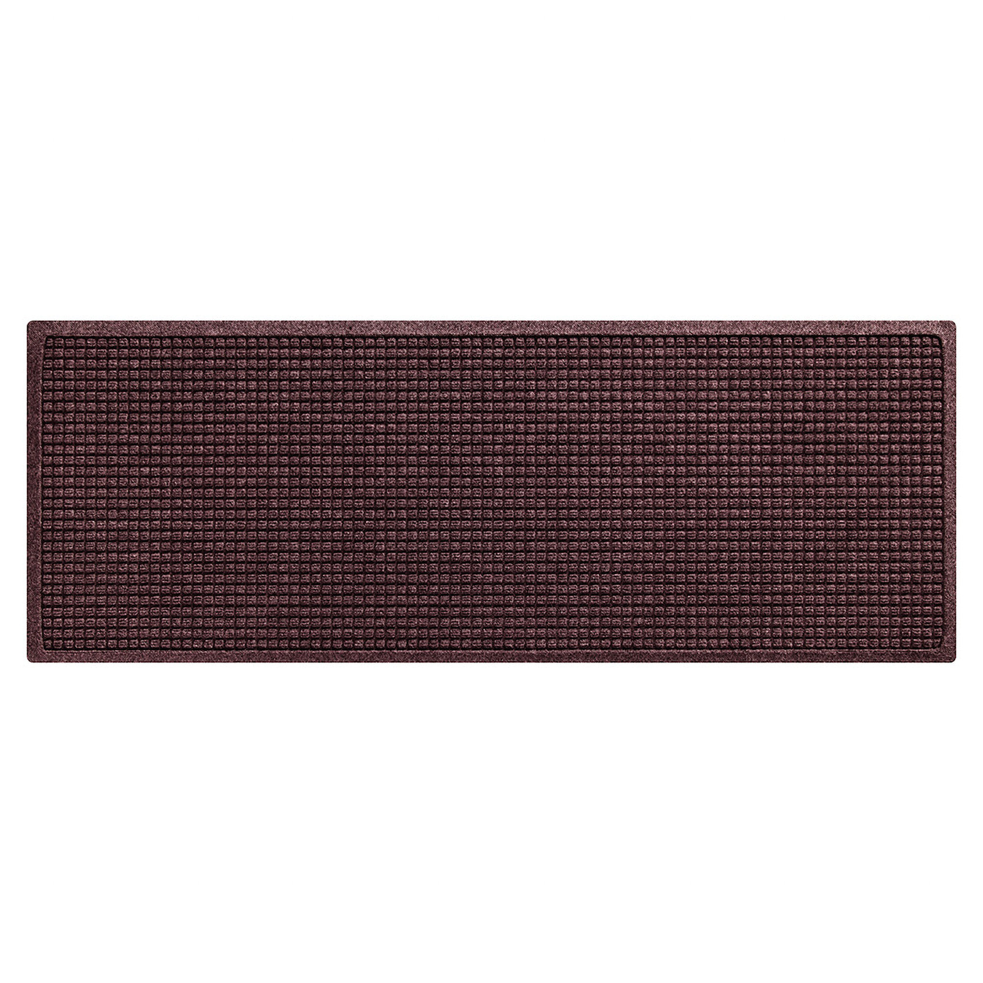 WaterHog Squares Indoor Outdoor Door Mat, Rectangle 1'10" x 5', Bordeaux