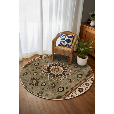 Tapis à motif floral en coton et polyester à imprimé numérique Jazeera