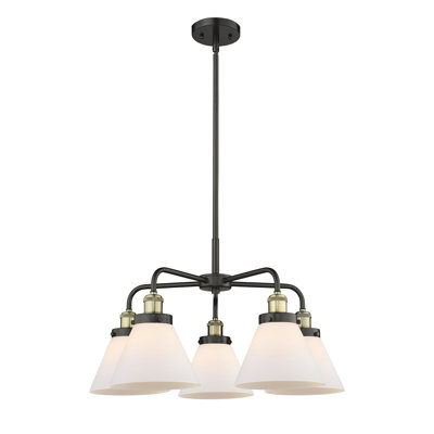 Cone 5 Light Stem Hung Chandelier