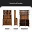 Grande armoire de rangement Milvio avec portes en verre, tiroirs et tablettes ouvertes, armoire de cuisine sur pied pour le salon-1011335842