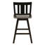 Chaises à hauteur de comptoir rustique en bois d'hévéa massif - gris noir, pivotant à 360 degrés (2 pièces en bois sur 2 pivotantes)-903546608-903546614