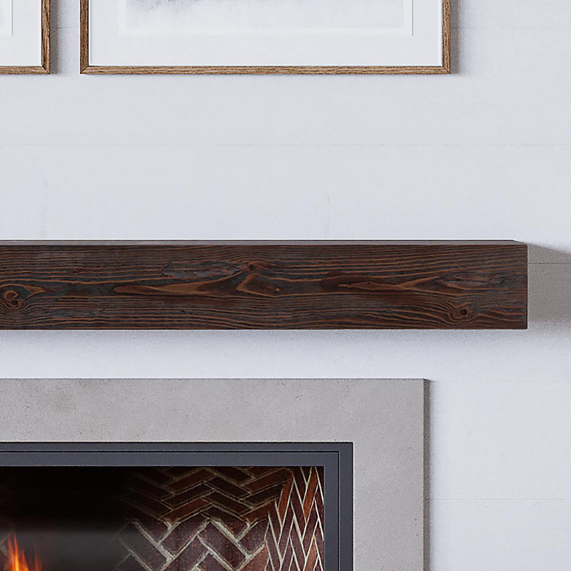 Elainah Floating Fireplace Mantel Shelf Handcrafted, Warm Walnut, 72"