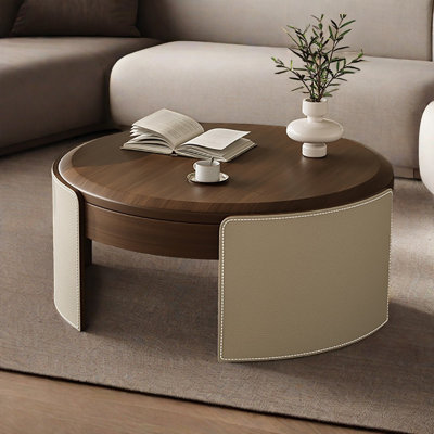Table basse ronde de style rétro pour petit appartement