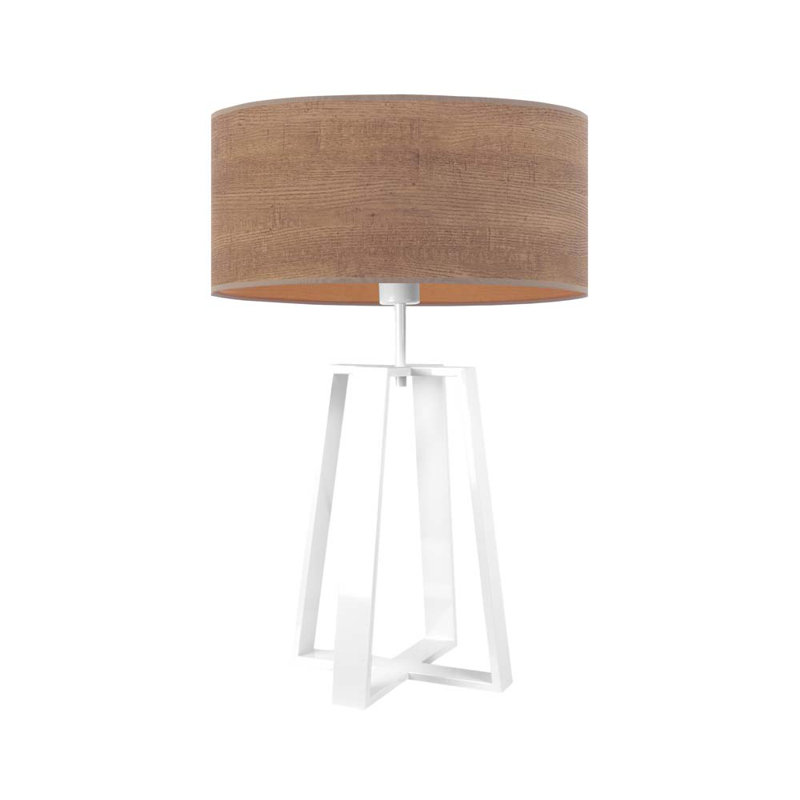 Bilyou Metal Table Lamp, White, Oak