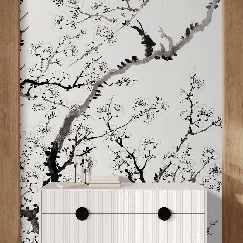 Flower On Branch Floral Border, 120" L x 72" W