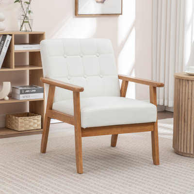 Nordic Style Solid Wood Upholstered Armchair