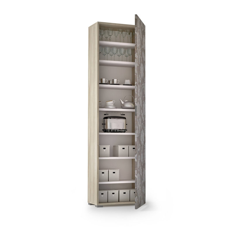 1 Door Manufactured Wood Wardrobe, Elm