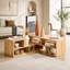 Meuble télé modulaire Freestyle, console multimédia réglable en bois clair avec compartiments de rangement ouverts, centre de divertissement minimaliste moderne, meuble télé à combinaison libre pour le salon