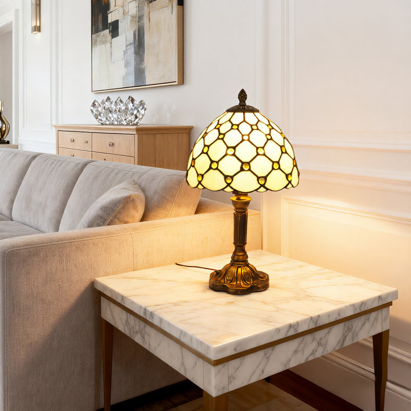 Lampe de table en verre coloré Tiffany Stlye avec 1 lumière chaude, base E26