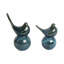 Statues d'oiseaux décoratives en céramique pour la décoration intérieure - Sculpture moderne pour bureaux ou décoration de salon - ensemble de 2, 9 po, 7 po, bleu-106710736