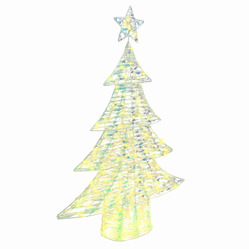 vidaXL Christmas Tree with 240 LEDs Acrylic, Warm White/Blue, 120.5cm H x 80.5cm W x 21cm D