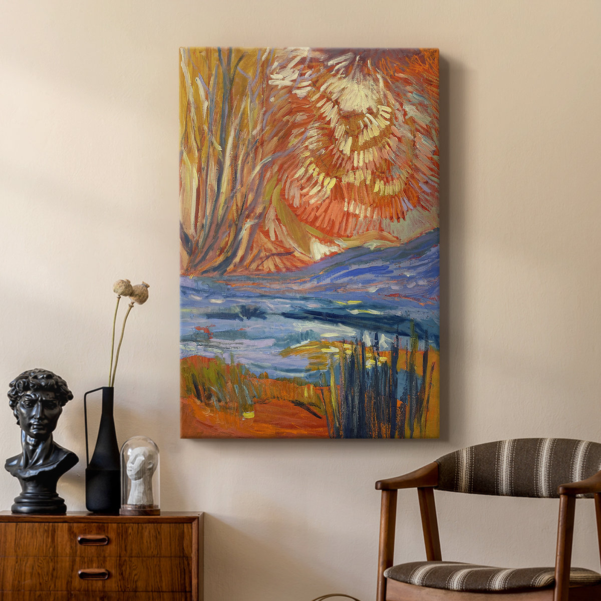 Ophelia & Co. Cadmium Winter Solstice II -Custom Wrapped Gallery Cavas ...