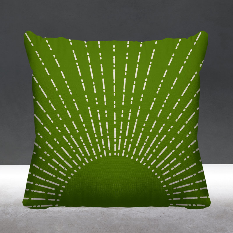Coussin intérieur / extérieur Sunny Boho Starbusrt, L 15 po x H 15 po, Chartreuse