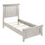 Lit à panneaux simple de style moderne - meubles en bois de chambre à coucher à finition blanche avec tête de lit et sommier à rails requis et requis-471714937