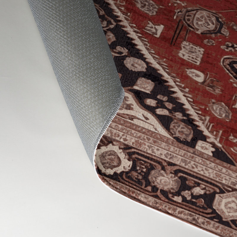 Tapis d'intérieur et d'extérieur brun Persian, Rectangle 5 pi x 7 pi