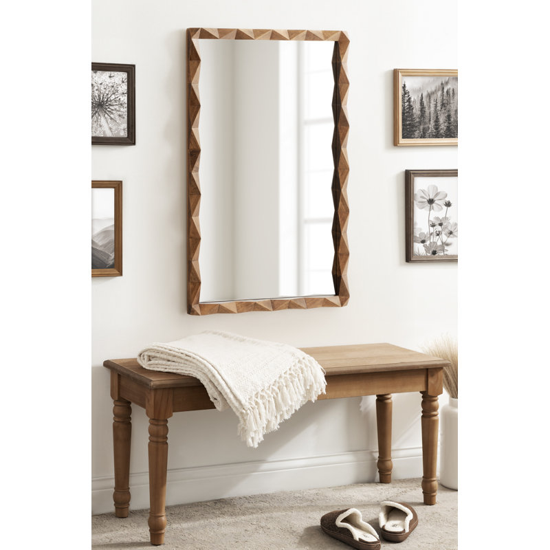 Miroir de salle de bain, Bois brun moyen