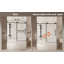 Porte de douche sans cadre Breya avec verre trempé transparent, roues en acier inoxydable et bande de blocage de l'eau-123044259-123044260