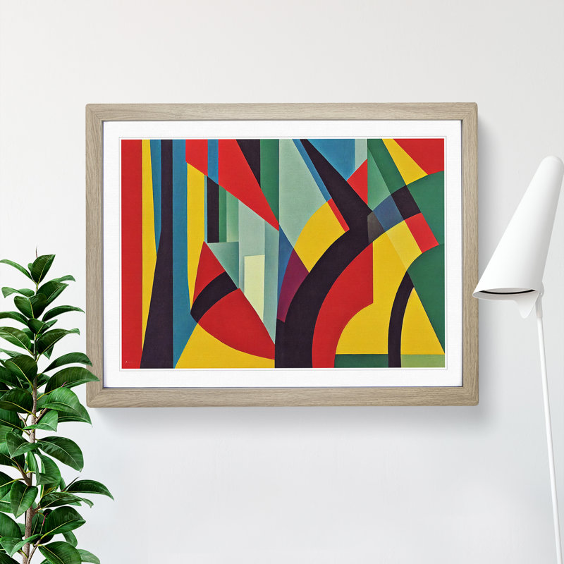 Compelling Modern Abstract - Framed Print, 34cm H x 46cm W x 2cm D, Oak