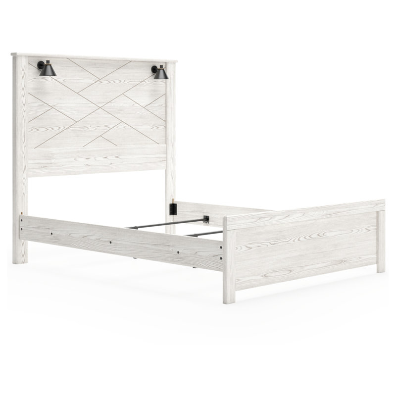Gerridan Queen Panel Bed with Headboard in Whitewash Finish