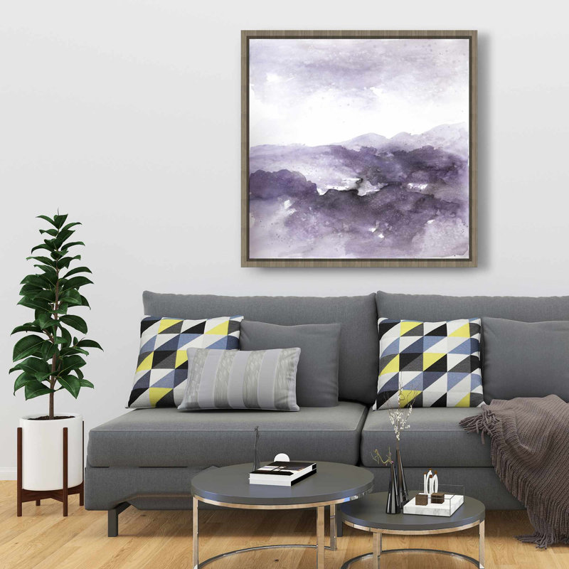 Purple Cloud - Abstract Shapes Framed Canvas | Home Decor