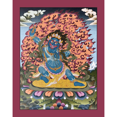 Vajrapani Thangka (Brocadeless Thangka) | 24 Carat Gold With Acrylic Colors On Canvas