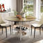 Ensemble de table de salle à manger de 47 po pour 4 à 6 personnes, table de style campagnard avec chaises et tablette de rangement, ensemble de cuisine et salle à manger à base en métal