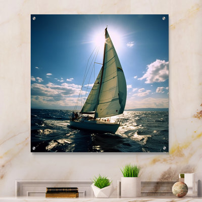 Voilier solitude Photo II - art mural moderne en acrylique