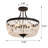 5-Light 19.68" Chandelier Style Bowl Semi Flush Mount with Crystal Accents