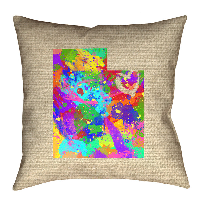 «Katelyn Smith Utah Love», impression recto verso, 28 po x 28 po, Coussin de sol, Polyester
