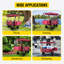 Chariot utilitaire de jardin pliable avec roues, très grand chariot pliant avec auvent amovible et rangement arrière, parfait pour le camping, l'épicerie, le magasinage (rouge) | Idée de cadeau-123320822-123320824