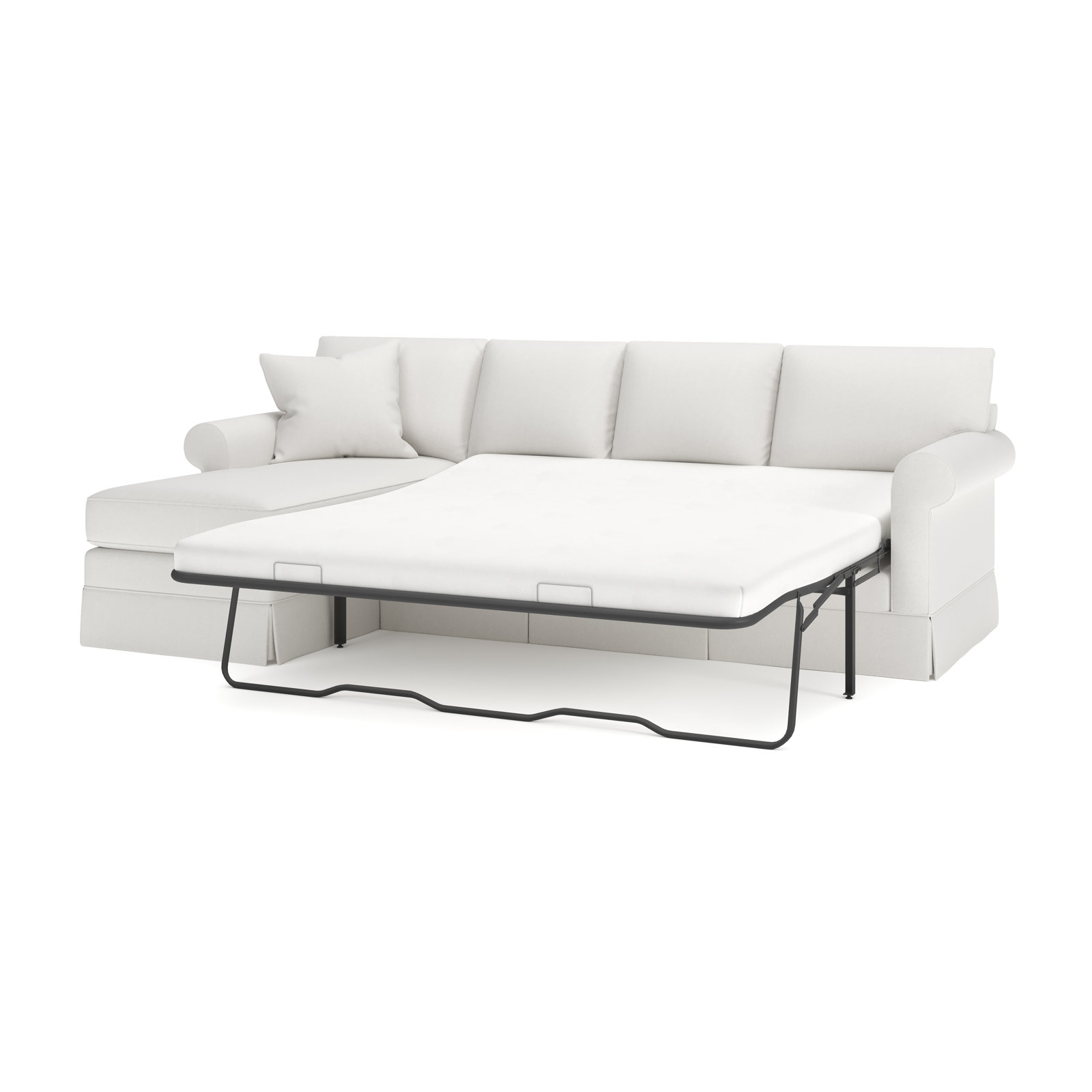 Friedman Sleeper Sectional with Chaise, Macarena Beige, Left Hand Facing
