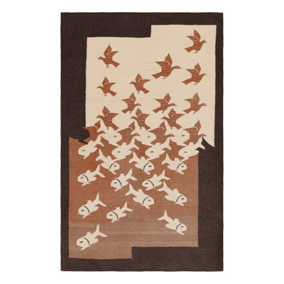 Rug & Kilim’S “Sky And Water II” M.C. Escher-Style Tapestry With Pictorials