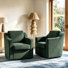 Grand et large fauteuil rembourré pivotant avec coussin de dossier et de siège amovible