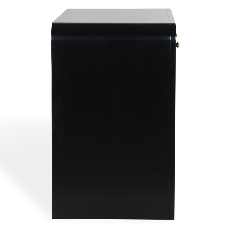 Liabella 2 Drawer Curved Desk, Black
