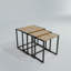 Ensemble de 3 tables gigognes élégantes, chêne et noir, 13,8 x 23,6 x 19,7 pouces | 100% panneau de particules enduit de mélamine, 0,7 po d'épaisseur | Pieds en métal thermolaqué électrostatique durable | Design moderne pour le bureau à domicile et le salon-1710866550