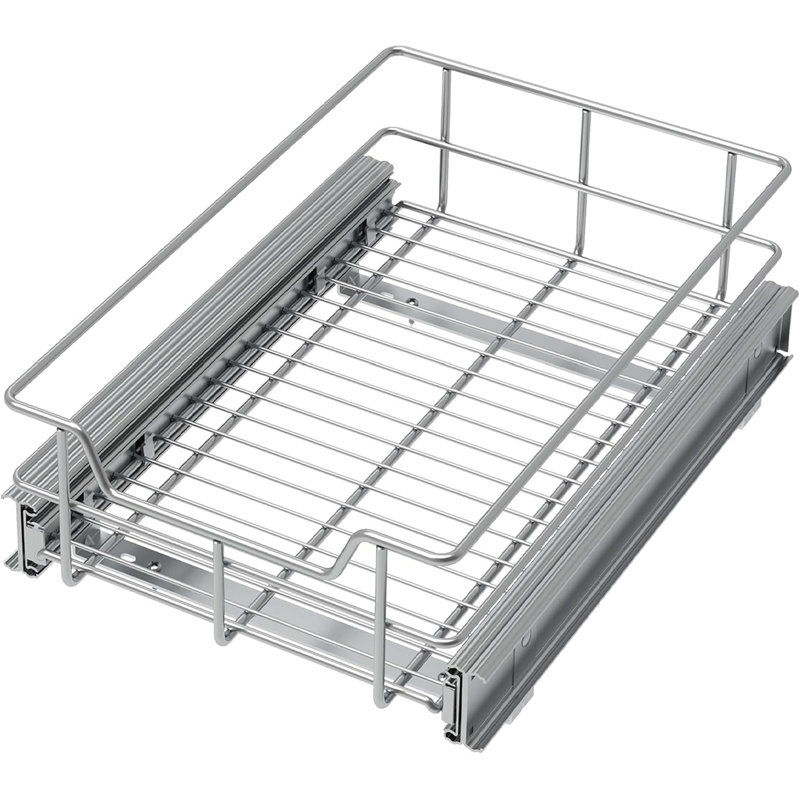 9"x17" Pull-out Cabinet Drawer Chrome Slide-out Organizer