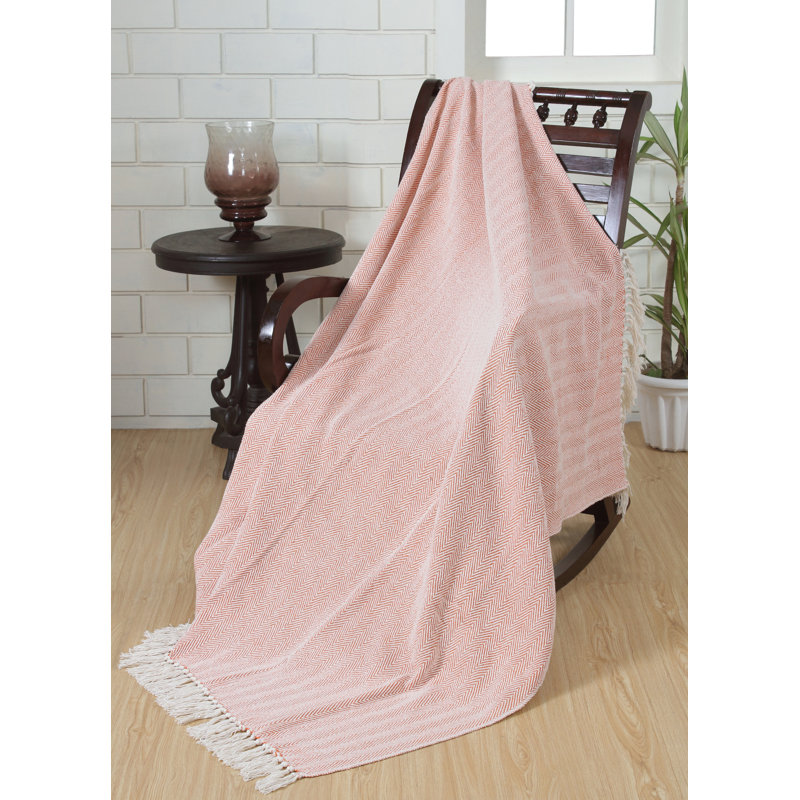 Handmade Throw Blanket, 50" W x 60" L, Orange